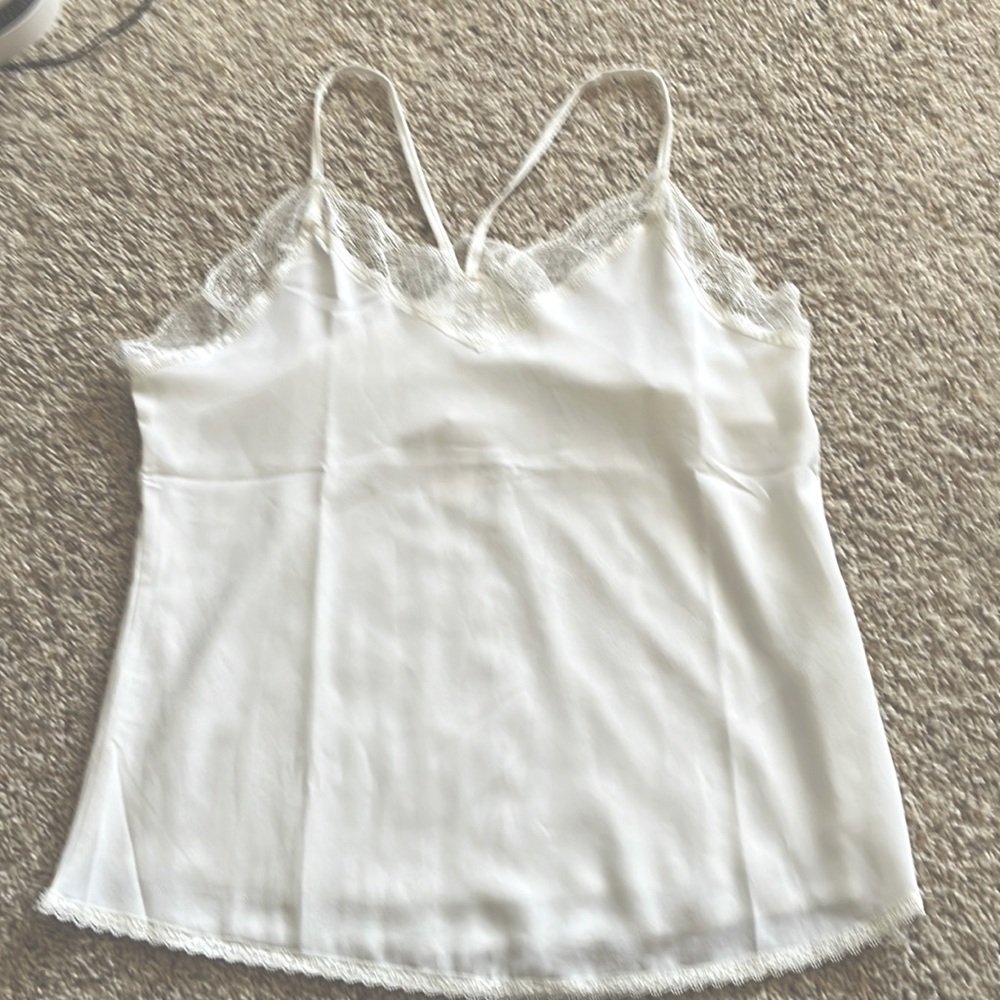 NWT white lined lace camisole